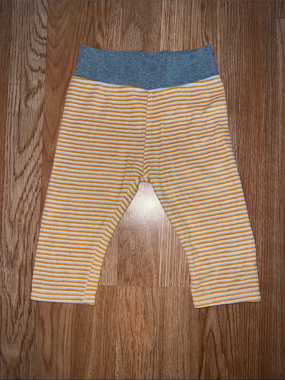 Striped Orange Baby Pants with Gray Waistband Vintage